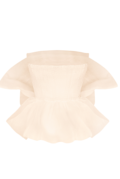 Топ-корсет "Дэй" шампань, кремовый, нюдовый, крупный воздушный бант
