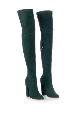 Ботфорты замша изумрудные