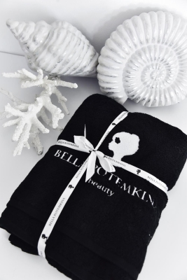 Полотенце "ЛОГО" черное, 140x70