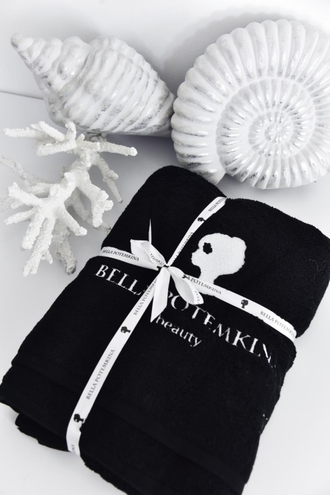 Полотенце "ЛОГО" черное, 140x70