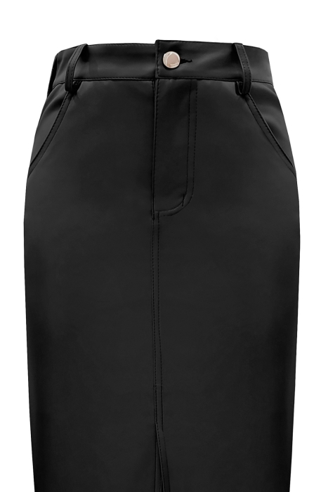 Юбка "Адреа" черная, миди, эко - кожа