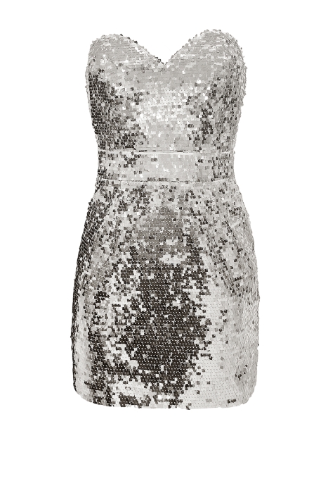 Платье "Мариэль" серебристое, пайетки, мини