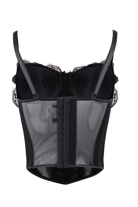 Топ-корсет "Абби" черный, кружево