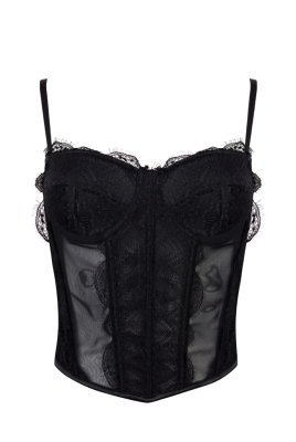 Топ-корсет "Абби" черный, кружево