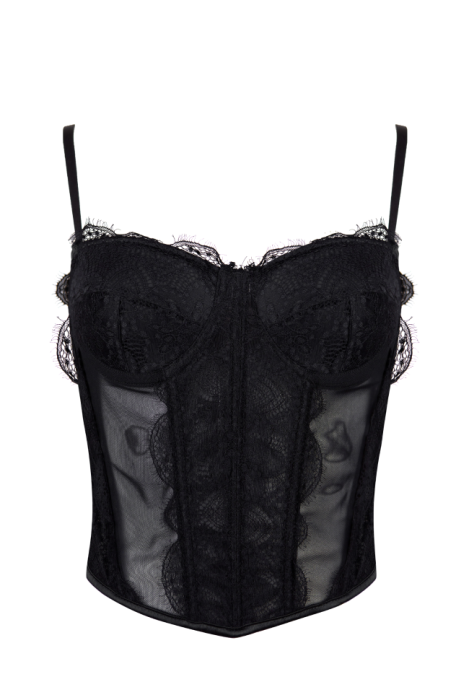 Топ-корсет "Абби" черный, кружево