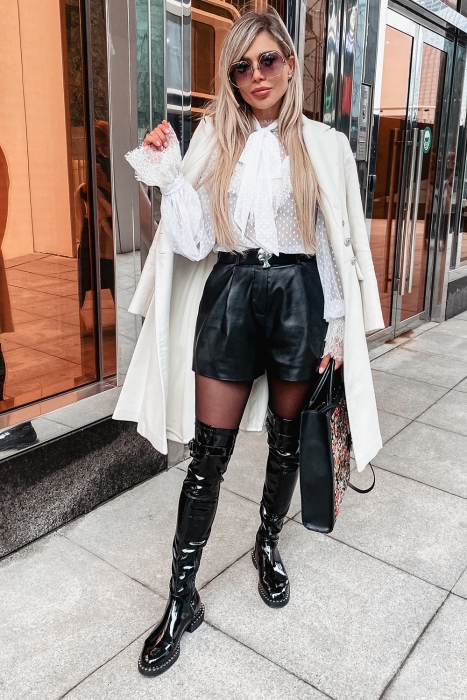 Шорты "Леон" черные, эко-кожа