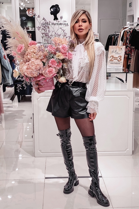 Шорты "Леон" черные, эко-кожа