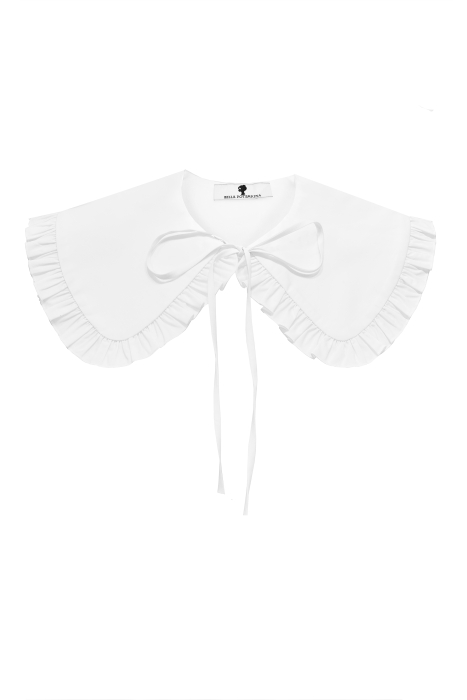 Воротник белый, со сборками, накладной на завязках
