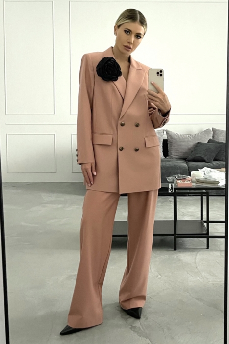 Брюки "Велес" пудровые (розовые), палаццо