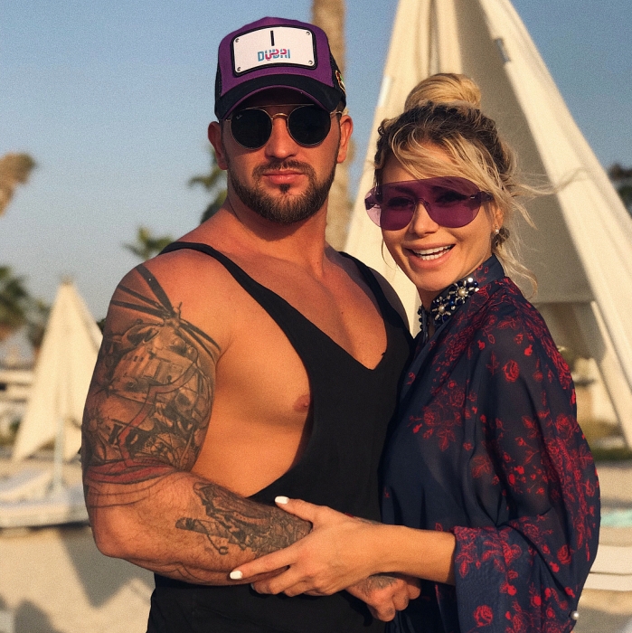 Кимоно "Дзен" синий, красный принт