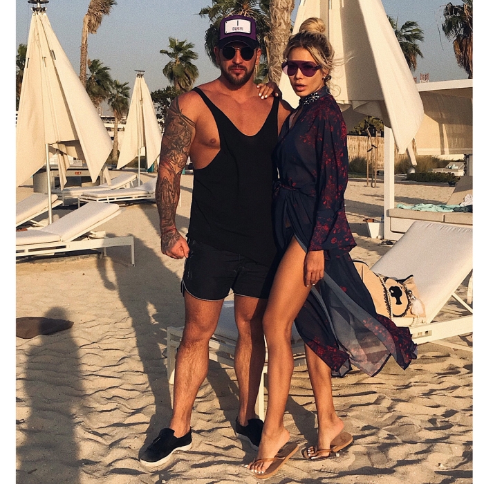 Кимоно "Дзен" синий, красный принт