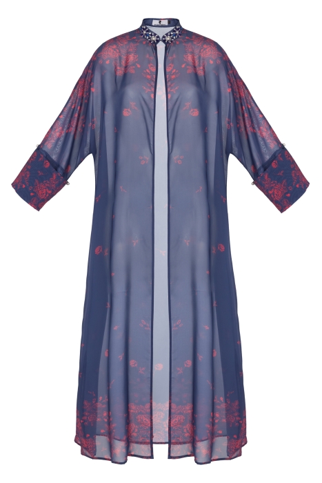 Кимоно "Дзен" синий, красный принт