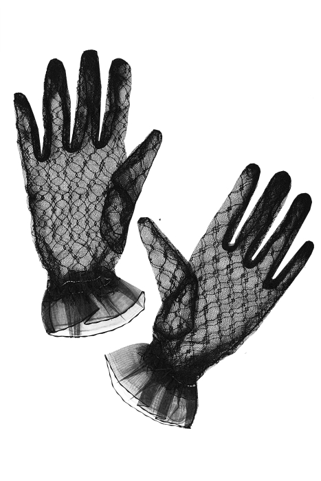 Перчатки "кружево", черные, ажурные