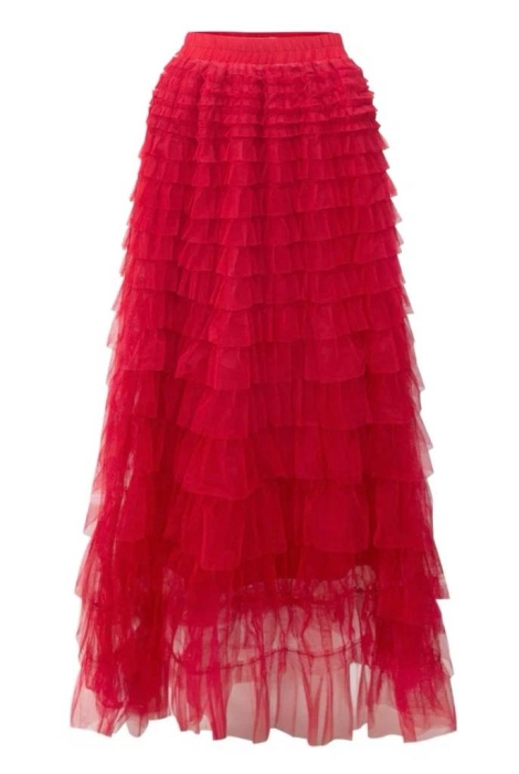 Юбка-пачка "Амелия" красная, с воланами, фатин (100 см)