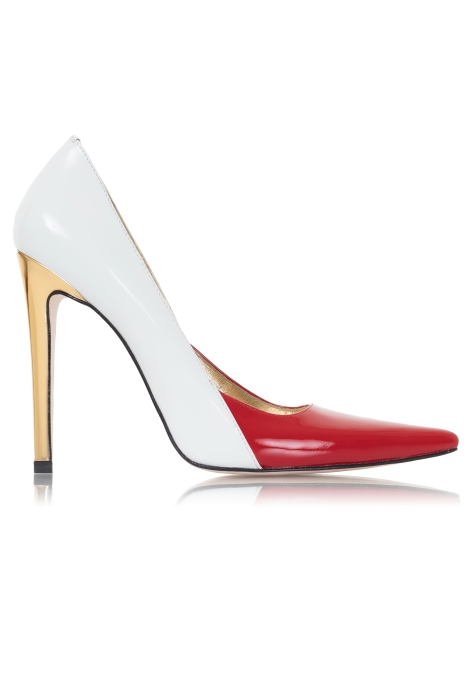 Туфли "Эффи" лак красный/белый