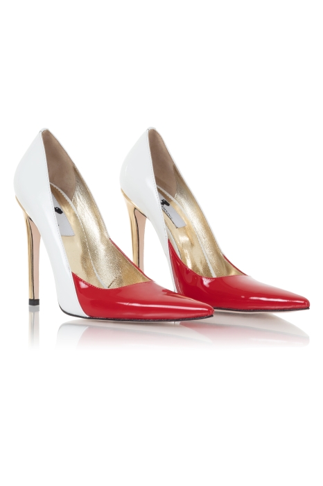 Туфли "Эффи" лак красный/белый