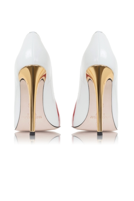 Туфли "Эффи" лак красный/белый