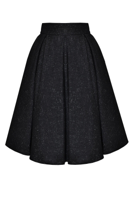 Юбка "Селена" миди, черная с люрексом, пышная