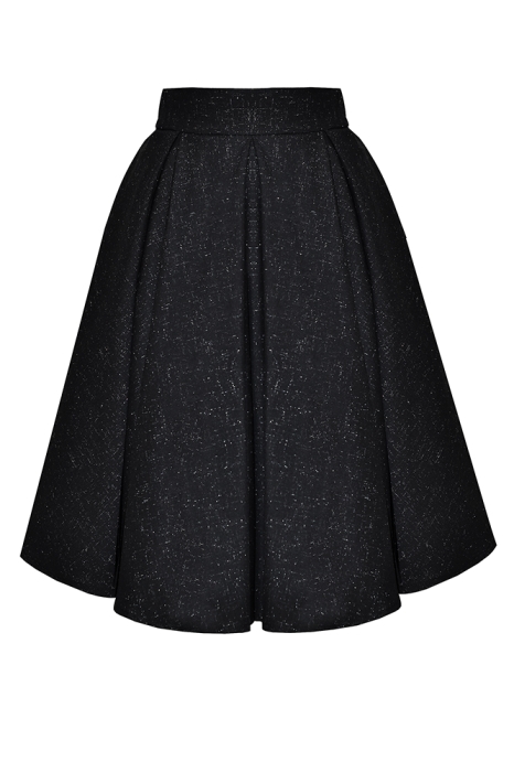 Юбка "Селена" миди, черная с люрексом, пышная