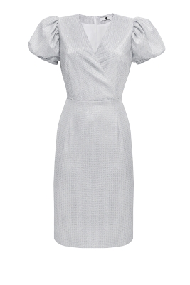 Платье "Эвита" серебристое, люрекс