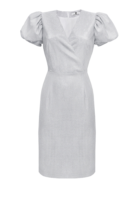 Платье "Эвита" серебристое, люрекс
