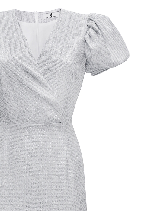 Платье "Эвита" серебристое, люрекс