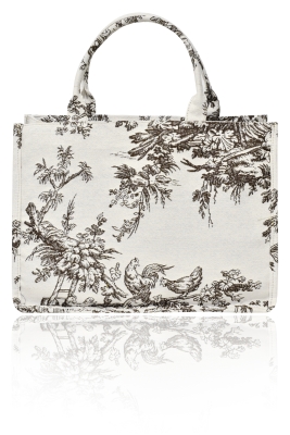 Сумка белая, макси, принт "прованс", гобелен