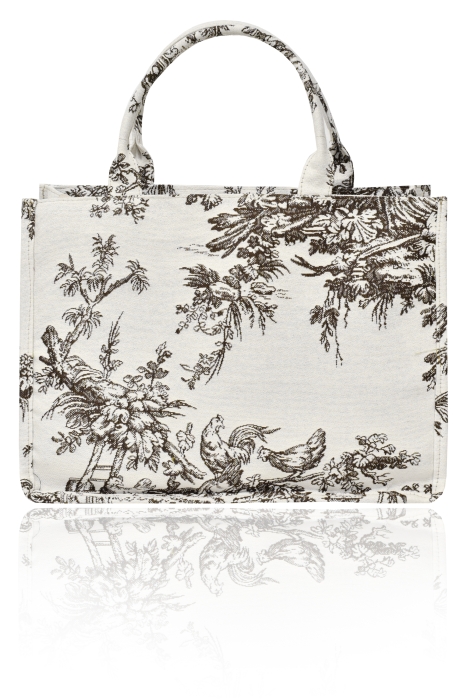 Сумка белая, макси, принт "прованс", гобелен
