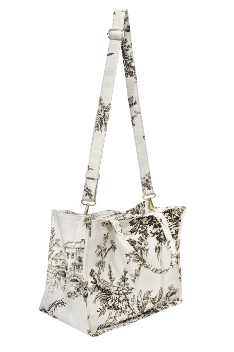 Сумка белая, макси, принт "прованс", гобелен