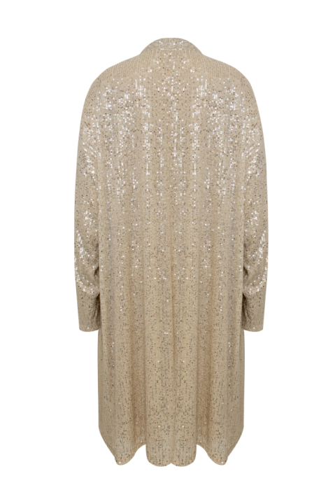 Кардиган "Антель" бежевый, серебристые пайетки