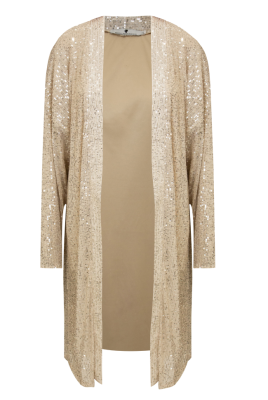 Кардиган "Антель" бежевый, серебристые пайетки