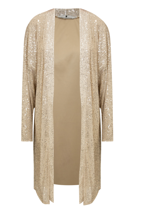 Кардиган "Антель" бежевый, серебристые пайетки