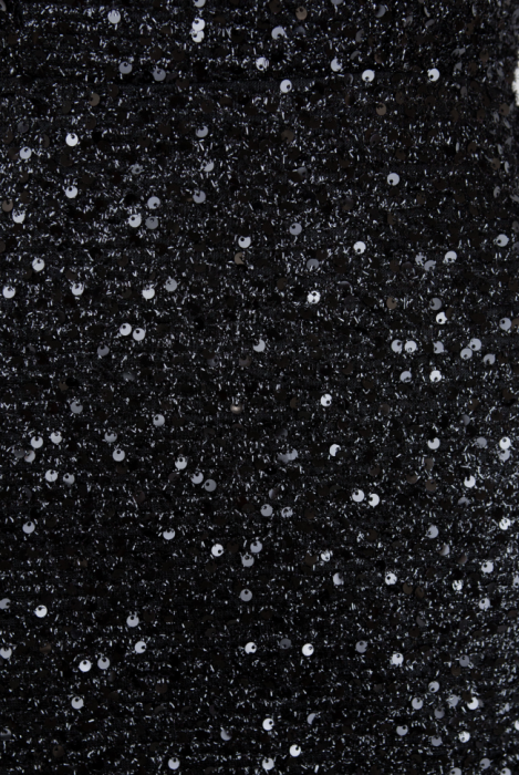 Платье "Оноре" макси, чёрное, пайетки + шлейф