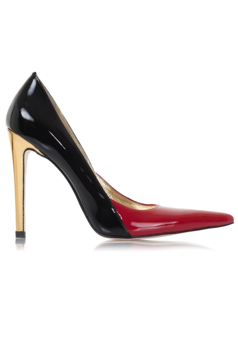 Туфли "Эффи" лак темно-красный/черный
