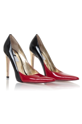Туфли "Эффи" лак темно-красный/черный