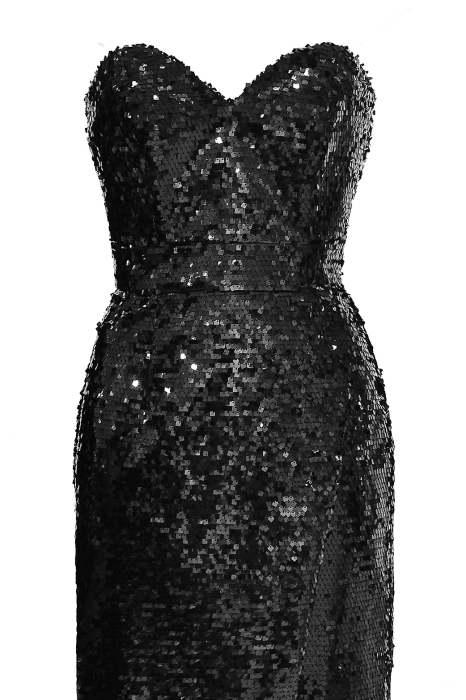 Платье "Ариэль" черное, пайетки, макси