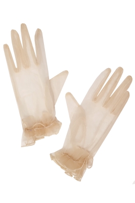 Перчатки "фатин", светло-бежевые