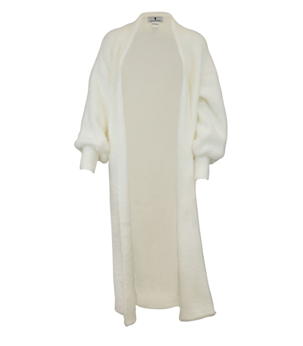 Комплект "Лари" молочный, пушистый, кардиган + топ