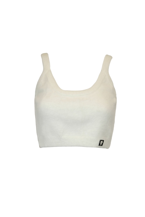 Комплект "Лари" молочный, пушистый, кардиган + топ