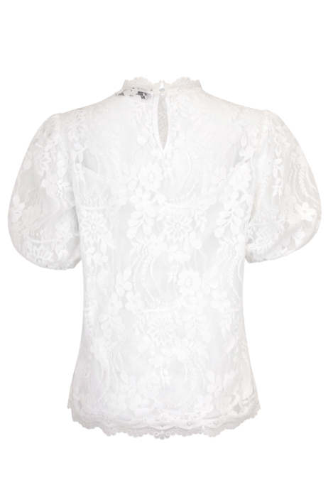 Блуза "Амора"  Молочно-Белая , Французкое кружево , Короткий рукав фонарик