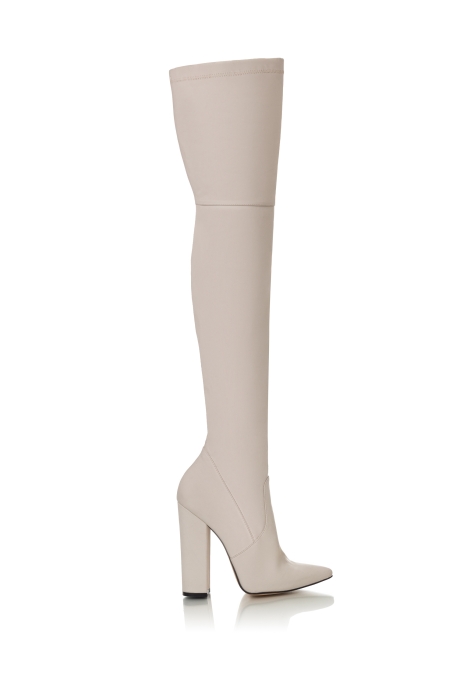 Ботфорты кожа молочные