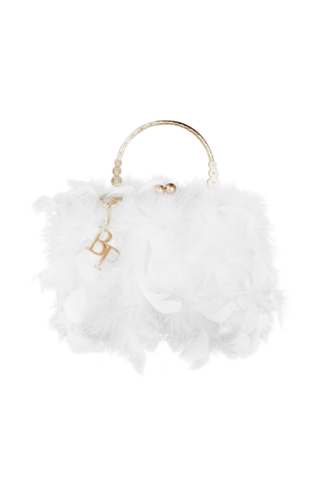 Сумка - ридикюль "Перья" белый