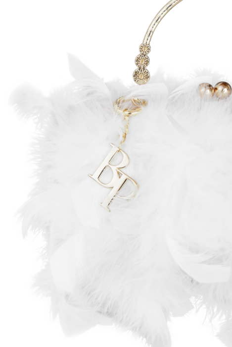 Сумка - ридикюль "Перья" белый