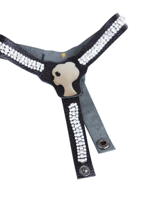 Сапоги "казаки" черные, с обвесом (портупея) и лого