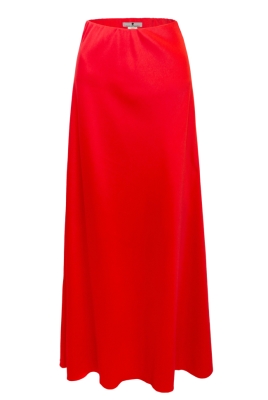 Юбка красная, атлас плотный (шелк) (длина 100 см)