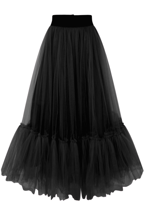 Юбка "Милен" черная, с воланом, фатин, макси