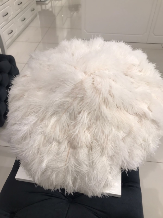 Шляпа "Перья" белая, (46 см)