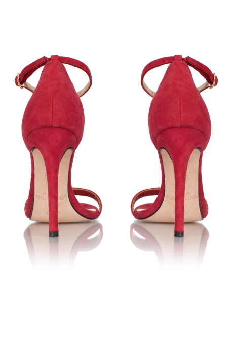 Босоножки "Аника" шпилька, замша красные