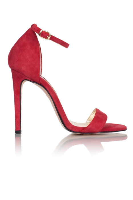 Босоножки "Аника" шпилька, замша красные
