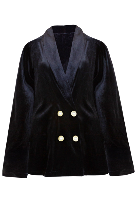 Костюм  "Люсиен", чёрный, бархат, жакет с брюками